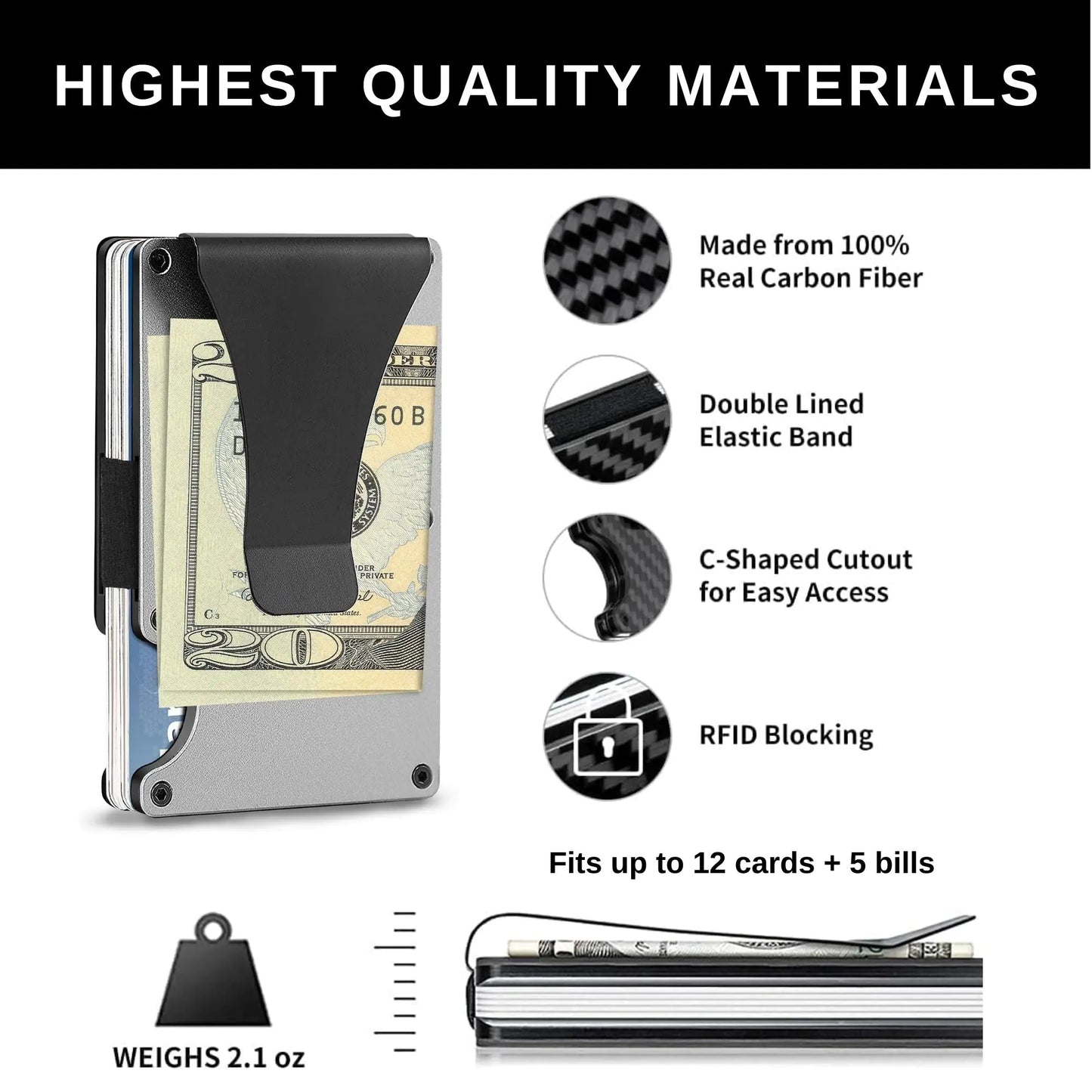 Lumora Carbon Fibre Wallet — Minimal Design, Maximum Security